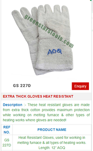 Extra Thick Gloves Heat Resistant GS 227D for Jewelry <b>Tools</b>-Jewellery <b>Tools</b> - Product Image 2