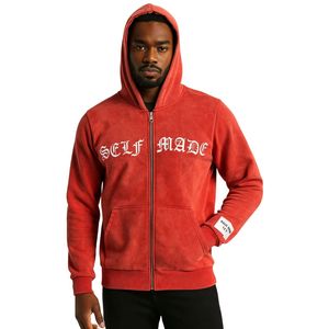 Felpa con cappuccio stile Casual da uomo donna con cappuccio Unisex rosso acido con cappuccio con scritta ricamata - Product Image 2