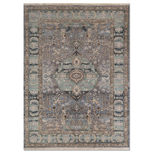 Alfombra de Lana Azul Anudada a Mano con Patrón de Medallón Someplace in Time para el Hogar - Alfombras Jaipur Modelo ZA Ea-3006 (Cs-01) - Product Image 1