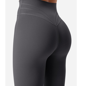 Nueva llegada 2025 pantalones de Yoga acampanados de cintura alta Color sólido Fitness mujeres levantamiento de glúteos deporte acampanado Yoga Leggings entrenamiento sin costuras - Product Image 5
