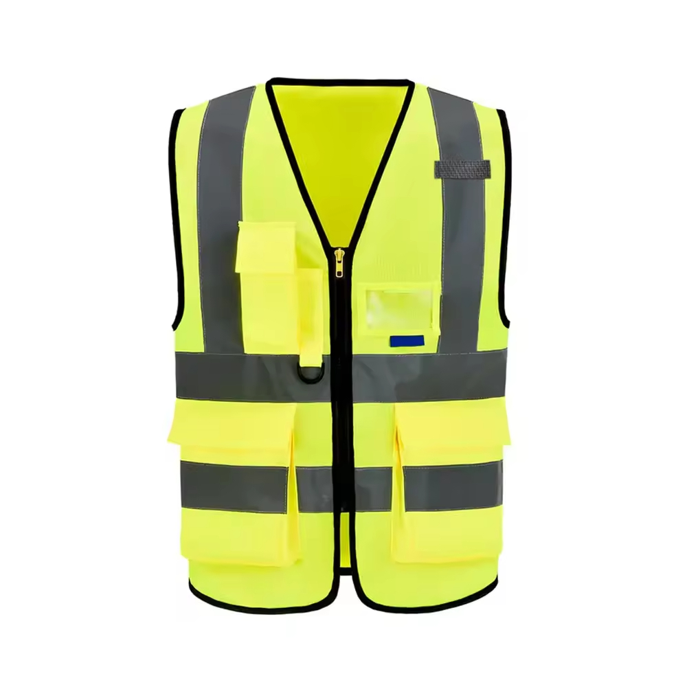 High Visibility Safety Reflective Vest Custom logo with Pockets 120g and One Size Fits All Safety Wear Men's Vests