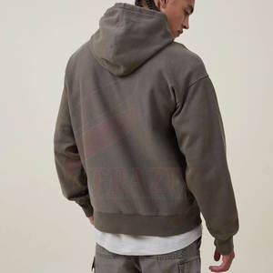 Pull à capuche surdimensionné pour hommes 100% coton Style de rue blanc en vrac d'hiver pour la vente en ligne - Product Image 2