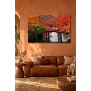 Impression sur toile du pont japonais Fida sous des érables rouges - Product Image 5
