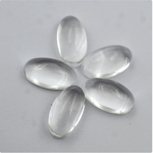 Gran oferta de la mejor calidad, Natural cristal transparente, cuarzo, forma ovalada, Parte posterior plana, cabujón, piedra preciosa para la fabricación de joyas - Product Image 2