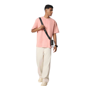 T-shirts pour hommes en coton 100% lavé, coupe ample, style vintage, streetwear décontracté, doux, respirant, pour un usage quotidien urbain - Product Image 4