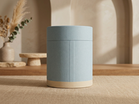 Boîte cadeau de luxe personnalisée en deux parties pour bougies rondes, en papier d'art avec revêtement UV, logo gaufré, tirette en cuir, emballage de décoration de Noël pour la maison