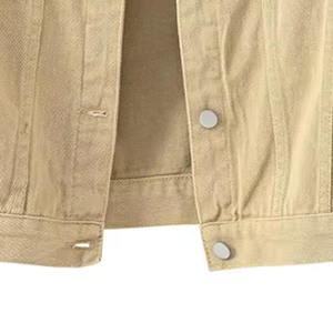 Veste en jean pour hommes confortable de couleur unie 100% coton vêtements décontractés pour l'hiver Streetwear avec logo avant et poches - Product Image 6