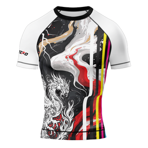 เสื้อกีฬา MMA แบบบีบรัดสำหรับผู้ชาย, เสื้อกีฬากันผดผื่นน้ำหนักเบาป้องกันผื่นปี2025-26เนื้อผ้าทนทานออกแบบโลโก้ได้ตามต้องการ - Product Image 3