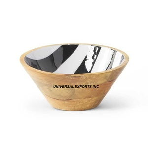 Bol à chocolat en bois martelé fini naturel Bol de service fait main de qualité supérieure Classique Élégant Nouveau bol à chocolat en bois - Product Image 6