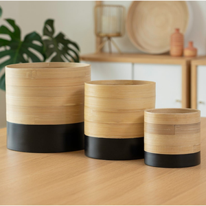 Couvercle de panier de rangement intérieur et extérieur en bambou fait à la main pour pots de fleurs et jardinières pour la maison et le jardin - Product Image 3