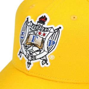 Sigma Gamma Rho SGRho Crest Cap Gold 20 lana 80 acrilico acrilico scudo greco ricamato anteriore posteriore regolabile sorellanza cappello - Product Image 4