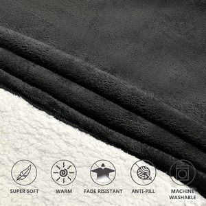 Poncho con Capucha de Forro Polar para Mujer, Talla Grande, Impermeable, con Bolsillo Grande, Suave y Cálido, Color Negro, con Logotipo Personalizado, MOQ Bajo - Product Image 6