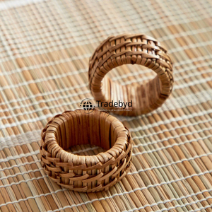 Tradebyd élégant rotin ronds de serviette naturel écologique fait à la main Table à manger accessoires - Product Image 1