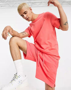 Chándal de dos piezas de manga corta y pantalón de cuello redondo para hombre de alta calidad para hombre - Product Image 3