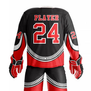 Uniforme de hockey sobre hielo de equipo personalizado de alta calidad Nuevo diseño con nombre OEM Material de poliéster Impresión por sublimación Uniforme de hockey sobre hielo - Product Image 6