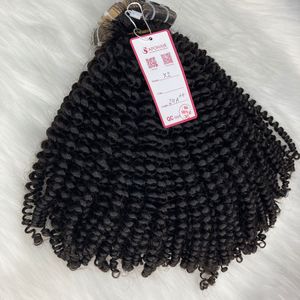 Cabello Virgen Remy Europeo Rizado Afro, Rizo Profundo, Color Natural, Sin Enredos, Sin Caída # Extensiones de Cabello con Cinta Adhesiva 1b, Estilo de Onda Natural - Product Image 1