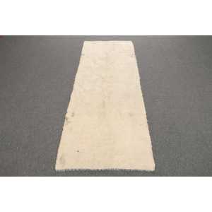 Tapis turc vintage, tapis Kilim 2,5x6,7 pieds, tapis blanc gris à pois - Product Image 1