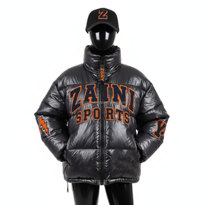 <b>Women</b> Puffer <b>Jacket</b> 380 GSM <b>Lightweight</b> Nylon Fabric Glossy Surface Custom Chenille Logo Cozy Winter Puffer <b>Jacket</b> for <b>women</b> - Product Image 1