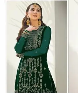 Hint ve pakistan tarzı ağır nakış dizisi çalışma Salwar Kameez takım hint toptan fiyat düğün kıyafeti elbise ve takım