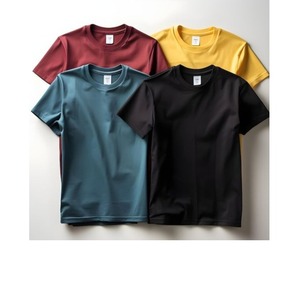 T-shirt ample à épaules tombantes pour hommes 100% coton évacuant l'humidité tricoté solide col rond manches courtes fournisseur de BD - Product Image 4