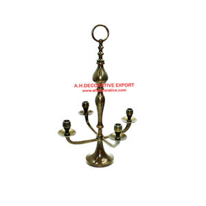 Hot Design Metal Hanging Candelabra with Handle <b>Set</b> of 2 Brass Antique Finished Wedding Decoration Hanging Handmade Candelabra - Product Image 2