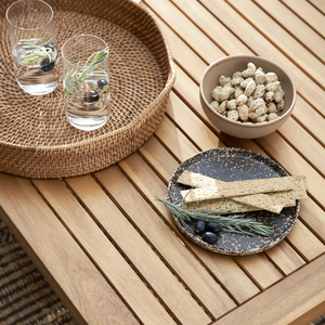 Magnifique plateau rond en rotin tressé avec poignées pour le petit-déjeuner, le café, le service et le rangement, fabrication vietnamienne, vente en gros - Product Image 4