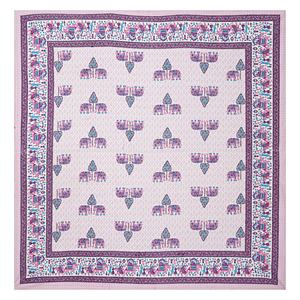 Royal Pink Elephant Parade Cotton <b>Bed</b> Sheet Set Indian Traditional Jaipuri Floral Print 3 Pcs Queen Bedding Home Hotel Decor - Product Image 3