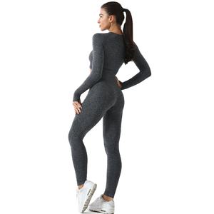 Ensemble de yoga sans couture en polyester et élasthanne pour femme avec débardeur et leggings extensibles, respirant, séchage rapide, vêtements de sport personnalisés OEM 2026 - Product Image 6