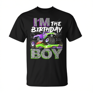 T-shirt per compleanno a tema camion per feste in famiglia, personalizzabile, design promozionale - Product Image 2