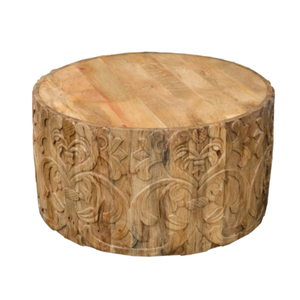 Table ronde de restaurant en bois de manguier massif indien - Meubles de salle à manger commerciaux écologiques et durables - Product Image 2