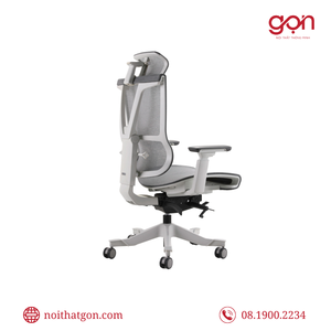 Silla Ergonómica Pro 2 Moderna con Elevación, Silla Giratoria Contemporánea con Reposacabezas Ajustable, Malla de Tela, Aluminio y PU para Oficina en Casa - Product Image 2