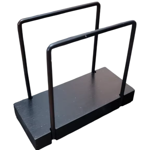 Porte-mouchoirs en bois avec cadre métallique – Panier à serviettes en bois et en fer pour comptoir de salle de bain, salle d'eau et table à manger - Product Image 1