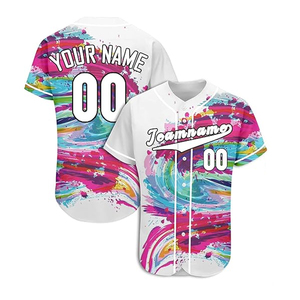 Uniformes de béisbol por sublimación personalizados de alta calidad Camisetas de béisbol de poliéster unisex con logotipo personalizado para adultos - Product Image 2