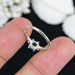 Anillo de Aguamarina de Plata de Ley 925 minimalista, joyería de piedras preciosas hecha a mano elegante, regalo elegante para su piedra natal de marzo - Product Image 4