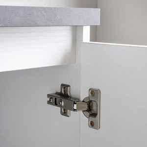 Meuble de salle de bain mural en bois blanc de 120 cm avec dessus anthracite et ensemble miroir Bali - Product Image 4