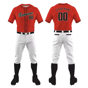 Vêtements de baseball à logo personnalisé uniformes de baseball vierges de gros maillot de baseball rétro à col en V pour hommes - Product Image 1