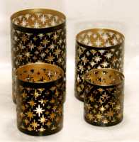 Lanterne Porte-Bougie Votive Moderne en Métal en Forme d'Étoile, Faite à la Main, Grande Taille, avec Fonction Clignotante, Design Personnalisable – Offre Spéciale
