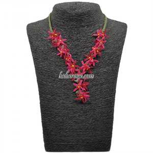 İğne Oyası Bahar Kolye Mürdüm-Pembe Pembe Bahar Kolye Collier rose à la mode - Product Image 1