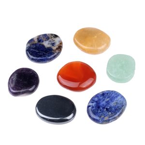 Piedra plana Palma 7 chakra Palma plana cristal piedra preciosa Piedra Natural plana forma ovalada bolsillo piedra Protección mayorista - Product Image 5