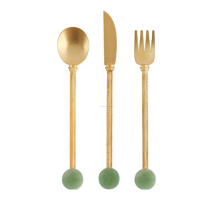 Meilleures ventes de couverts en acier inoxydable plaqué or vintage royal couverts en métal mariages hôtels restaurants prix de gros inde - Product Image 1