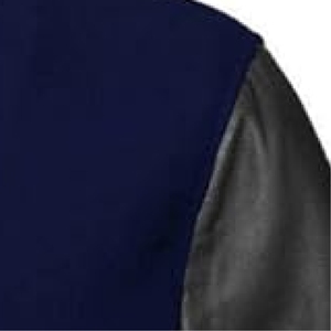 Blouson bomber bicolore bleu marine et gris – Veste universitaire classique élégante pour le quotidien – Tenue chic et tendance - Product Image 5