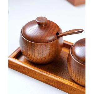 Pot à masala traditionnel en bois pour épices, herbes et condiments indiens - Product Image 1
