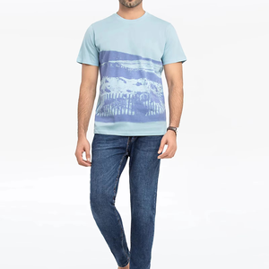 Pakistan fabricant High Street hommes T-Shirt grande taille col rond couleur unie Style décontracté sérigraphie lettre sortie d'usine - Product Image 3