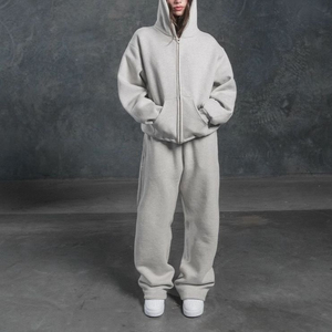 ชุดเซ็ตฮู้ดดี้และจ็อกเกอร์ผ้าฟลีซคอตตอน 100% แบบสั่งทำพิเศษ ทรงโอเวอร์ไซส์ สไตล์สตรีทแวร์ สีพื้น สำหรับฤดูหนาว คุณภาพสูง ป้องกันแบคทีเรีย ระบายอากาศได้ดี - Product Image 2