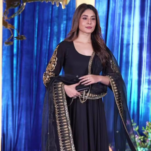 Vestido Anarkali de Georgette Sintética Ecológica de Alta Calidad para Mujer, Diseño Tradicional Indio Pakistaní, Estilo Casual Delgado de Verano, Tipo Seda - Product Image 2