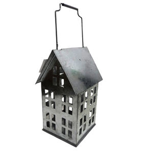 Wedding Decorative Metal Hut Shaped <b>Lantern</b> Blue Powder Coating <b>Candle</b> <b>Holder</b> For Living Room Decoration Handmade in Bulk - Product Image 2
