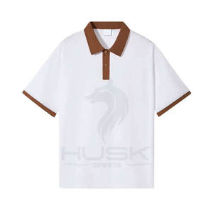 Polo en coton d'été pour hommes, T-shirt à manches courtes de couleur contrastée à la mode, style tricoté formel - Product Image 3