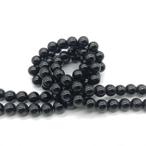 สายลูกปัดซ้อนทัวร์มาลีนแท้สีดำสำหรับการทำเครื่องประดับโล่รักษาสมดุลสมาธิของขวัญงานฝีมือ - Product Image 4