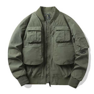 OstroWears Enterprises High Street <b>Men's</b> Winter Bomber <b>Jacket</b> Low MOQ <b>Flight</b> <b>Jacket</b> with Multiple Pockets Windbreaker - Product Image 5