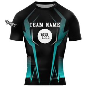 Personalizada de peso pesado de la sublimación de los hombres Rash Guard Logo Martial Art Wear Training Rash Guard Grappling Rashguard - Product Image 6